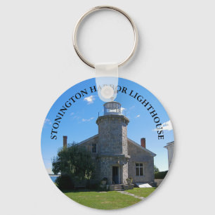 Stonington Harbour Lighthouse, CT Button Schlüssel Schlüsselanhänger