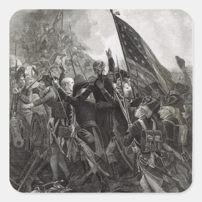 Stony Point stürmen, Juli 1779 Quadratischer Aufkleber (Vorderseite)