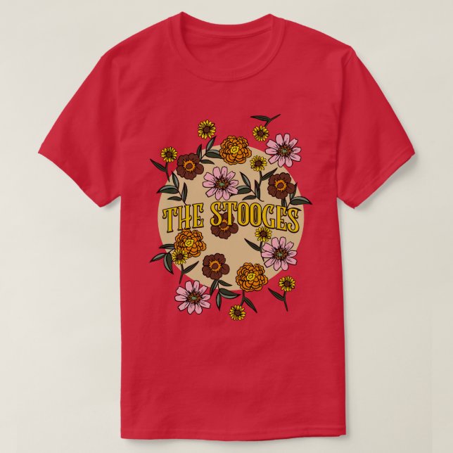 Stoogname Personalisierte Blume Retro Floral 80er T-Shirt (Design vorne)