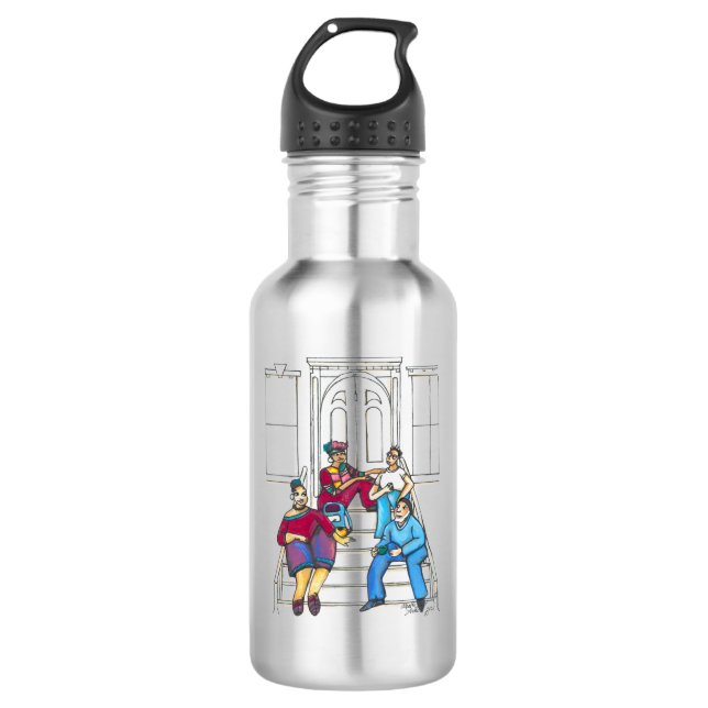 Stoop Stories Water Flasche (Edelstahl, 18oz) Edelstahlflasche (Vorderseite)
