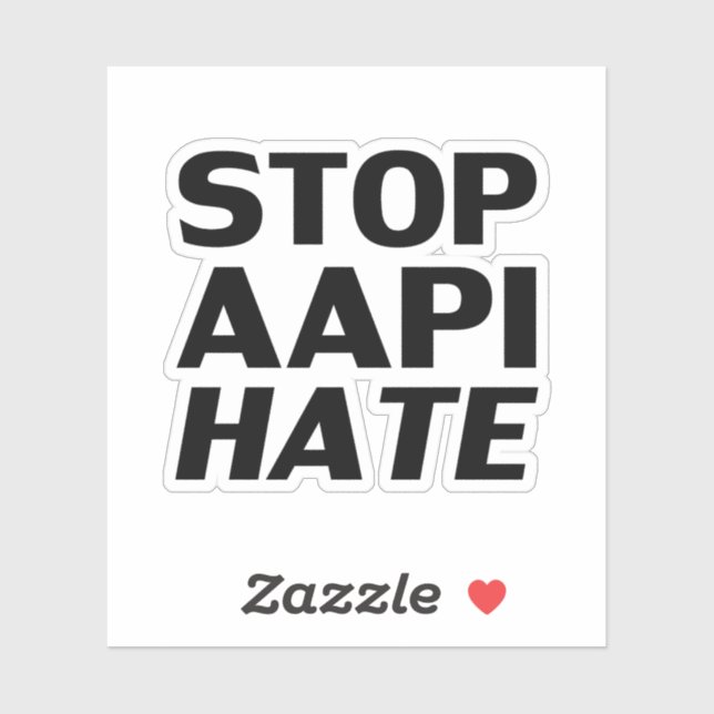 Stop AAPI Hate, Sticker noir blanc (Feuille)