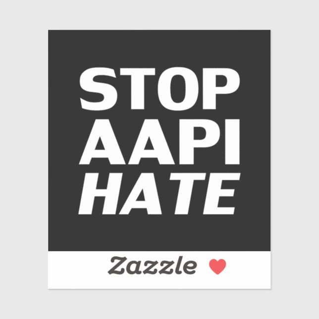 Stop AAPI Hate, Sticker noir blanc (Feuille)