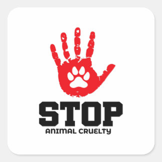STOP ANIMAL CRUELTY - QUADRATISCHER AUFKLEBER