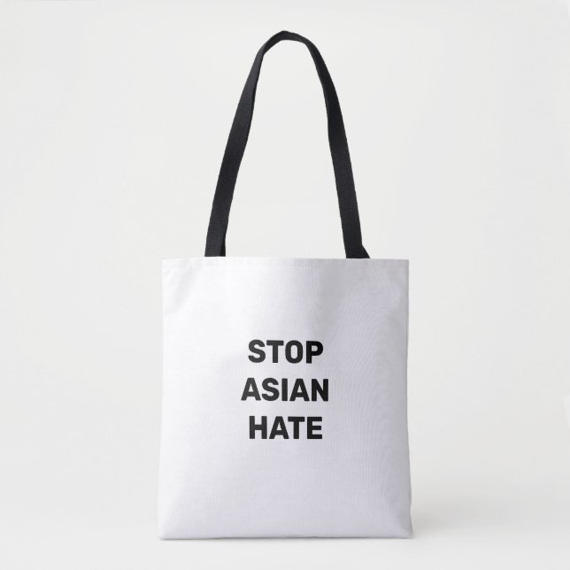 Stop Asian Hate, noir blanc Sac fourre-tout (Devant)