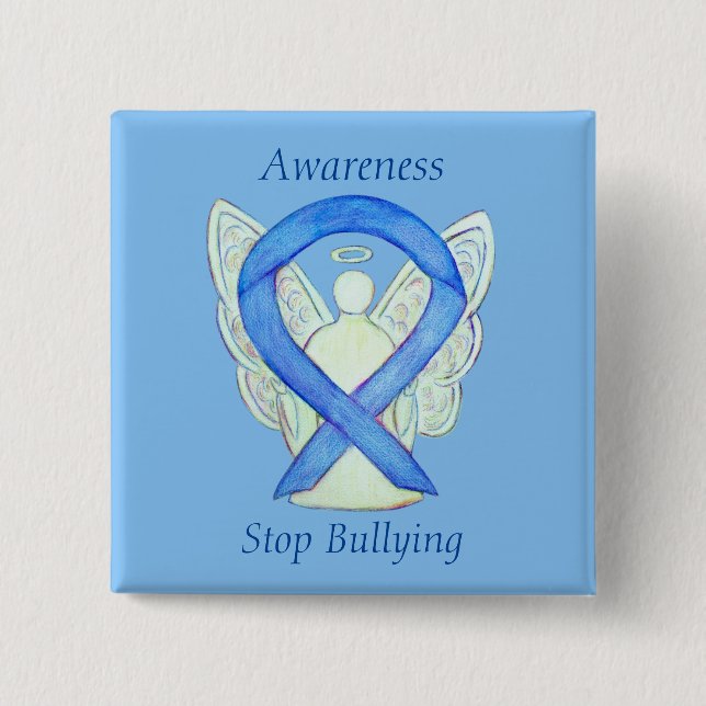 Stop Bullying Awareness Ribbon Custom Pin Buttons (Vorderseite)