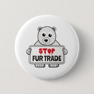 Stop dem Pelzhandel trauriger Eisbär Button