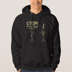 Stop Du bist verhaftet Lustige Musiknotation Theo Hoodie