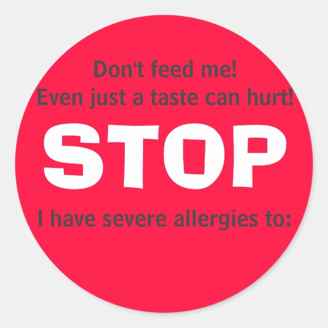 STOP, füttre mir nicht! Runder Aufkleber (Vorderseite)