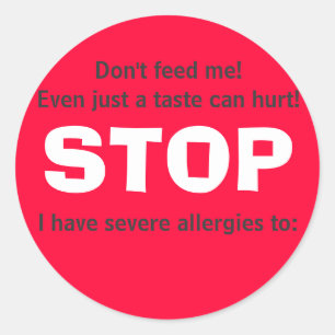 STOP, füttre mir nicht! Runder Aufkleber