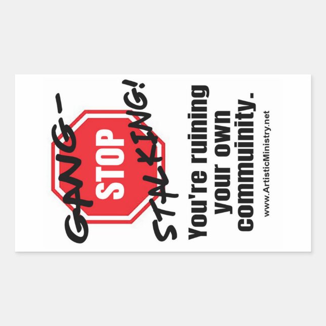 STOP GANG STALKING STICKER (Vorderseite)