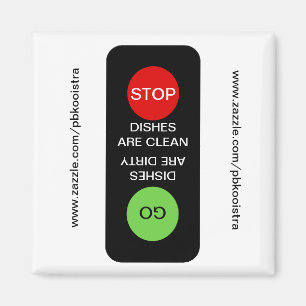 Stop Go Clean Dirty Lave-vaisselle Magnet