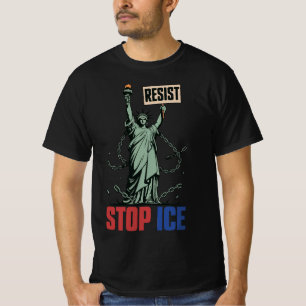 Stop ICE Lustige Freiheitsstatue Widerstehen T-Shirt