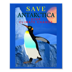 Stop Klimawandel Globale Erwärmung Kaiser-Pinguin Fotodruck