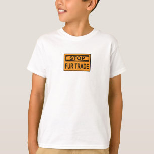 Stop Pelzhandel Schild orange T-Shirt