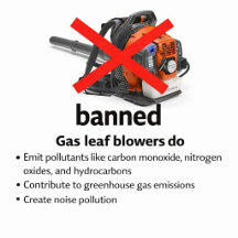 Stop Pollution Red X Leaf Blower Graphic 