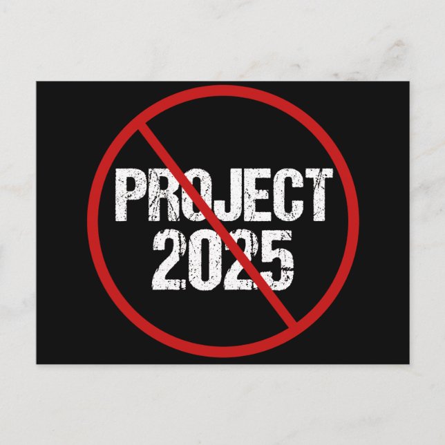 Stop Project 2025 Anti Trump Political Postkarte (Vorderseite)