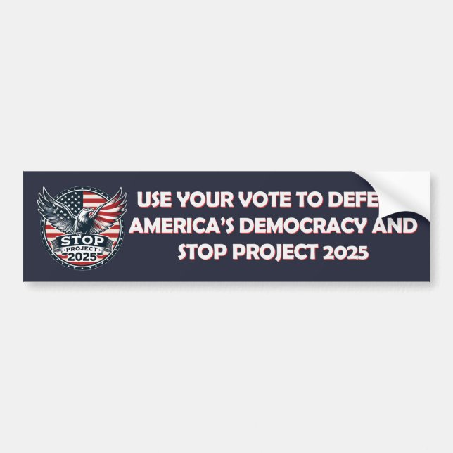 Stop Project 2025 Vote Blue Bumper Sticker (Devant)