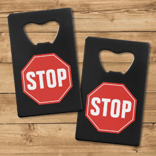STOP-Schild Kreditkarten Flaschenöffner