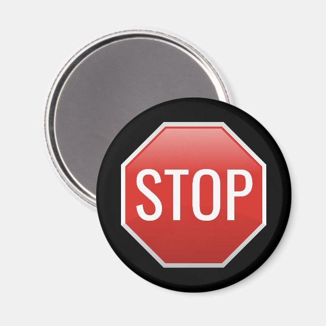 STOP Schild Magnet (Vorderseite/Rückseite)