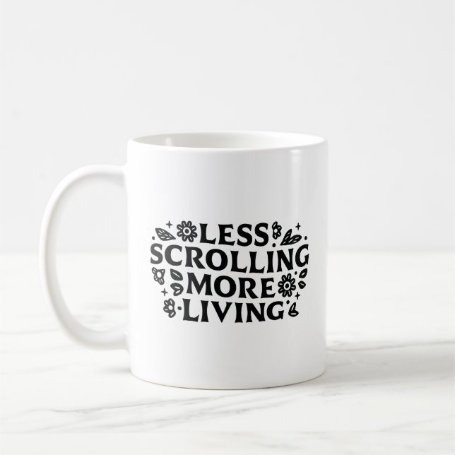 Stop scrolling anxiety mindfulness quotes kaffeetasse (Links)