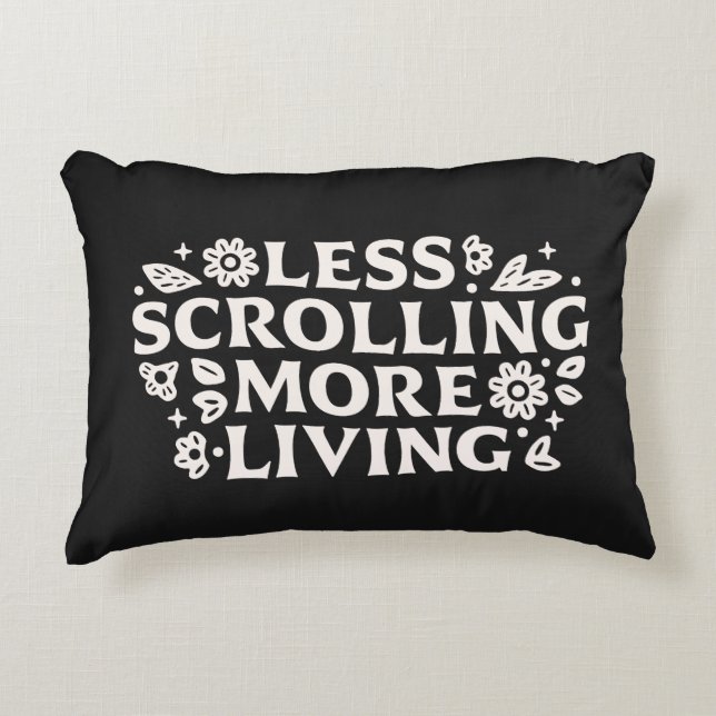 Stop scrolling doomscrolling quotes aesthetic dekokissen (Vorderseite)