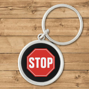 STOP Sign Keychain Schlüsselanhänger