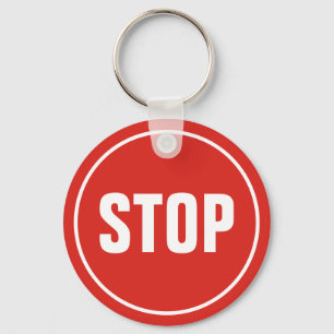 STOP Sign Keychain Schlüsselanhänger