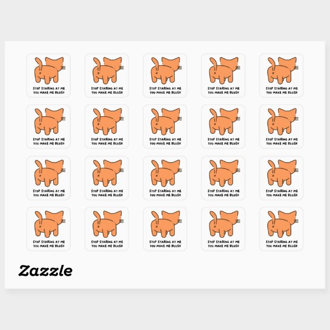 Stop Staring At Me You Make Me Blush Sticker  (Feuille)