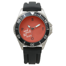 STOP und riechen die Rose Sehen Armbanduhr