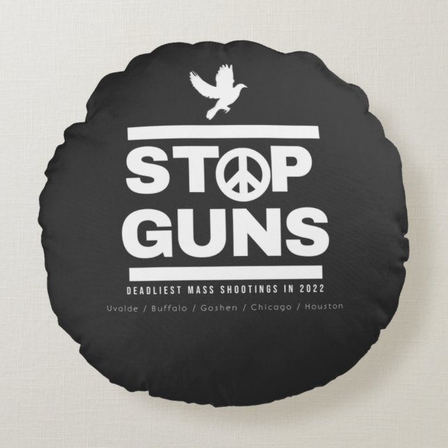 stop violence rundes kissen (Vorderseite)
