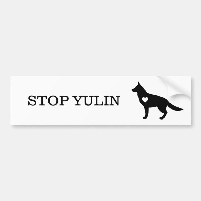 "STOP YULIN" Autoaufkleber zur Sensibilisierung fü (Vorne)