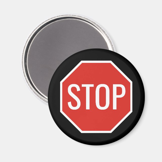 STOP-Zeichen Magnet (Vorderseite/Rückseite)