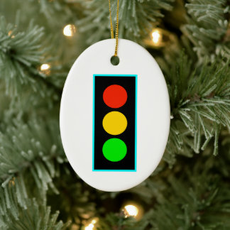 Stopfen mit hellblauer Grenze Keramik Ornament