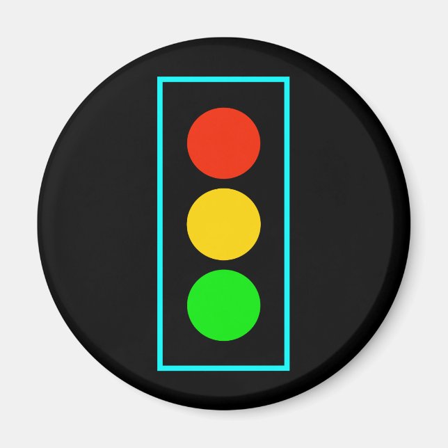 Stoplight mit hellblauer Grenze Magnet (Vorne)