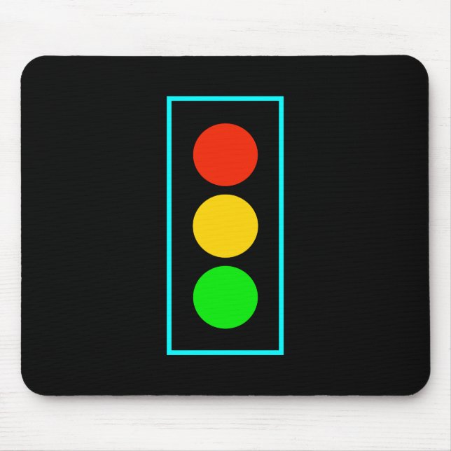 Stoplight mit hellblauer Grenze Mousepad (Vorne)