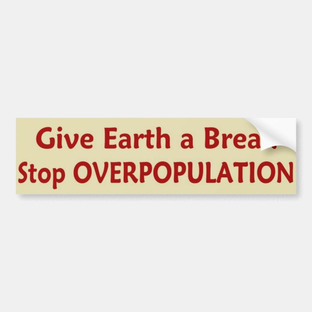 StopOVERPOPULATION Autoaufkleber (Vorne)