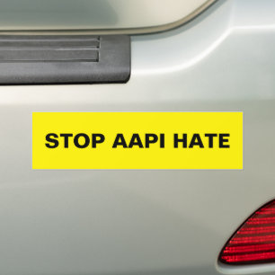 Stopp AAPI Hate, schwarz-gelber Autoaufkleber