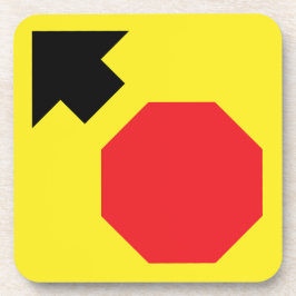 Stopp Ahead Diamond Form harter Kunststoff-Unterse Getränkeuntersetzer