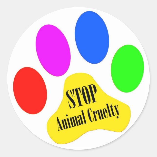 Stopp Animal Cruelty Stickers (Vorderseite)