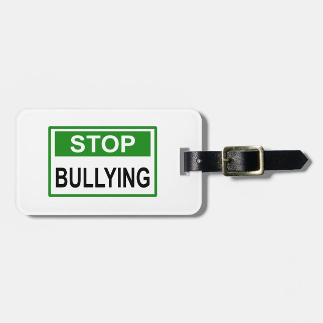 Stopp Bully Signing Green Gepäckanhänger (Vorderseite horizontal)