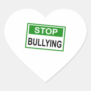 Stopp Bully Signing Green Herz-Aufkleber