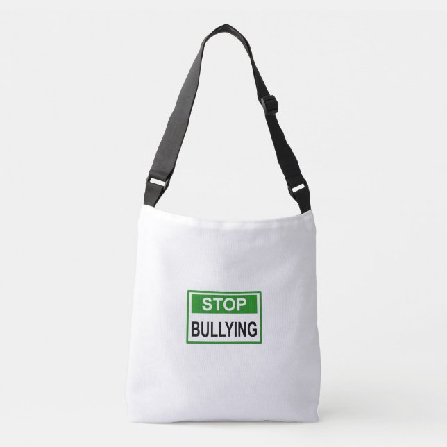 Stopp Bully Signing Green Tragetaschen Mit Langen Trägern (Vorderseite)