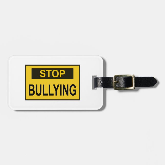 Stopp Bullying Sign Gelb Gepäckanhänger (Vorderseite horizontal)