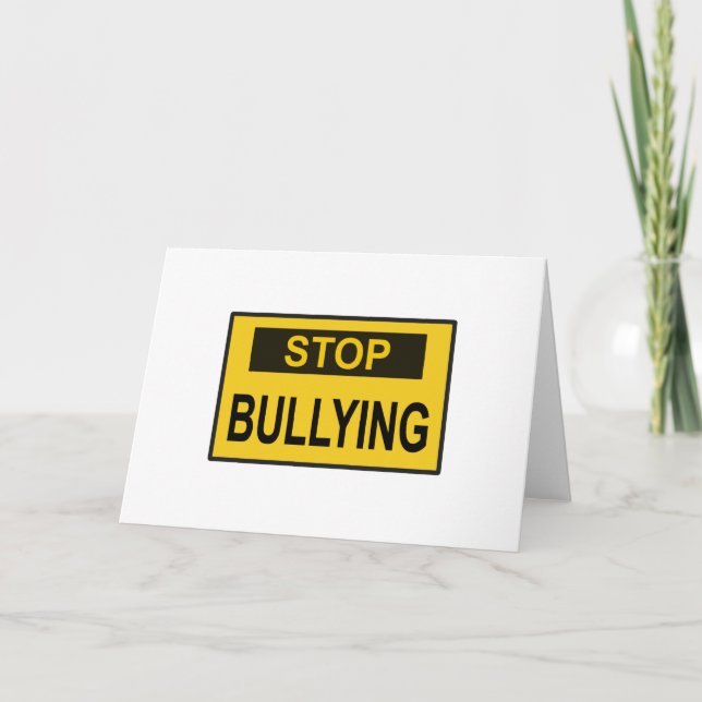 Stopp Bullying Sign Gelb Karte (Vorderseite)