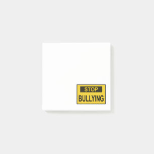 Stopp Bullying Sign Gelb Post-it Klebezettel