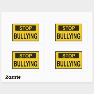 Stopp Bullying Sign Gelb Rechteckiger Aufkleber