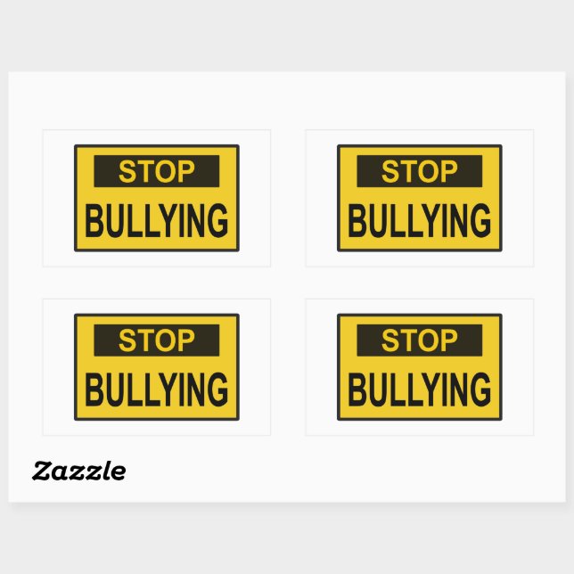 Stopp Bullying Sign Gelb Rechteckiger Aufkleber (Blatt)
