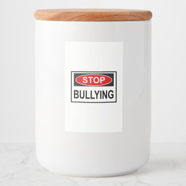 Stopp Bullying Sign red Lebensmitteletikett (Vorderseite)