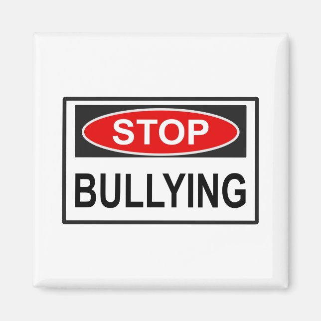 Stopp Bullying Sign red Magnet (Vorne)