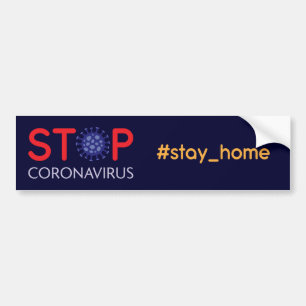 Stopp Coronavirus bleibe Zuhause-Hashtag-Kampagne Autoaufkleber